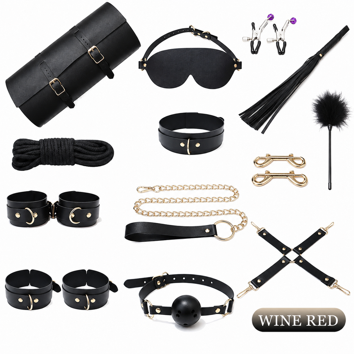 SHUYU Leather 12-Piece Restraint Set