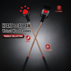 SHUYU Walnut Wood Paddles — Cat Paw & Heart — product view 0586