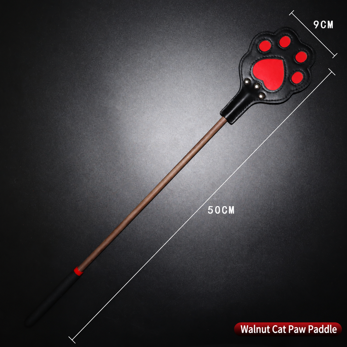 SHUYU Walnut Wood Paddles — Cat Paw & Heart — product view 0587