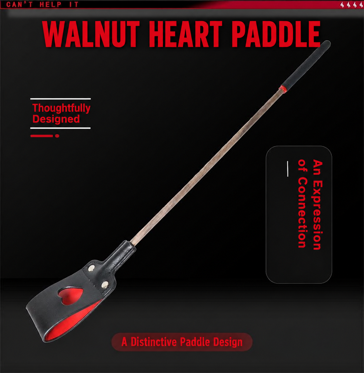 SHUYU Walnut Wood Paddles — Cat Paw & Heart — product view 0593