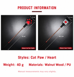 SHUYU Walnut Wood Paddles — Cat Paw & Heart — product view 0595