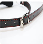 Close view of adjustable PU strap and metal buckle