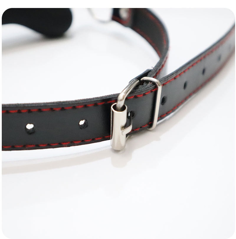 Close view of adjustable PU strap and metal buckle